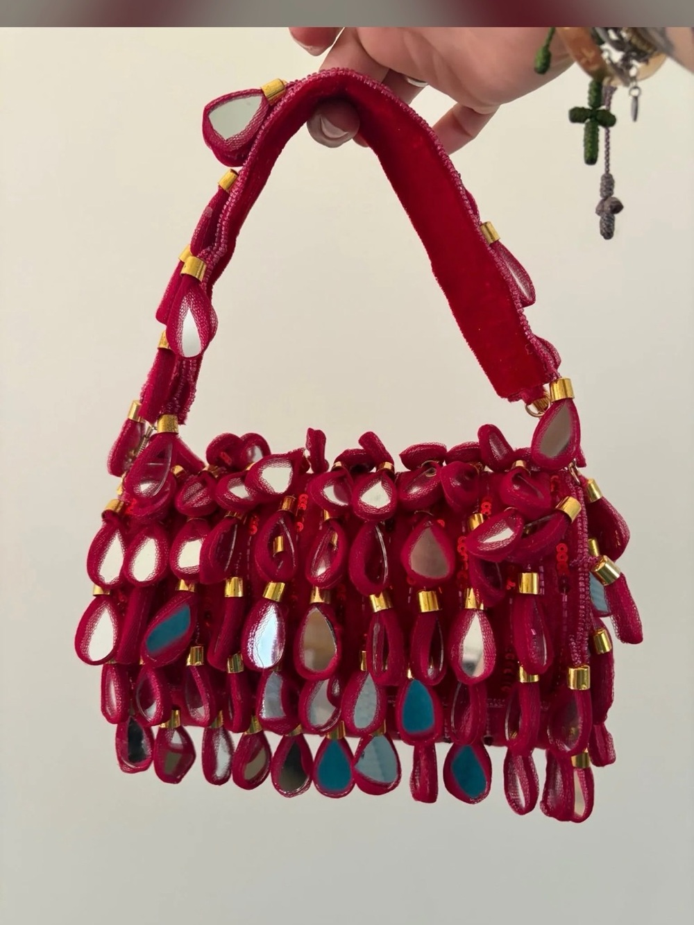Handmade Mirrorwork Statement Bag • Beaded + Sequin Embellished